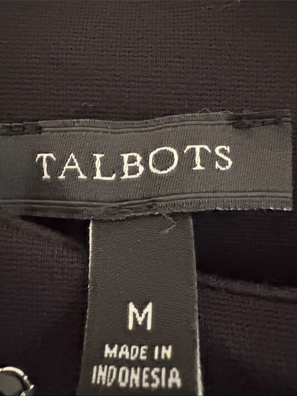 Talbots Black Short Sleeve Embellished Neck Tee Size M Holiday Evening Work - Picture 4 of 4